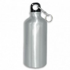 Спортивная бутылка/фляжка 600 мл  алюминиевая серебро  +  ПЕЧАТЬ