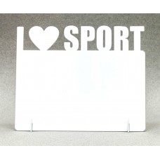 Рамка металлическая I love sport + ПЕЧАТЬ 