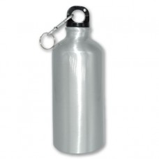 Спортивная бутылка/фляжка 400 мл  алюминиевая серебро  +  ПЕЧАТЬ