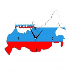 Часы металлические Карта России + ПЕЧАТЬ